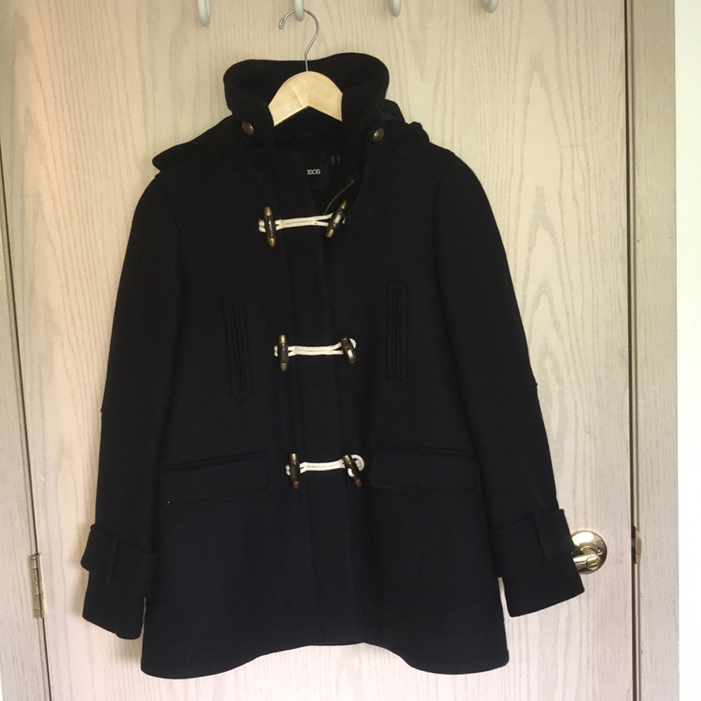 Dark Navy ASOS Wool Peacoat